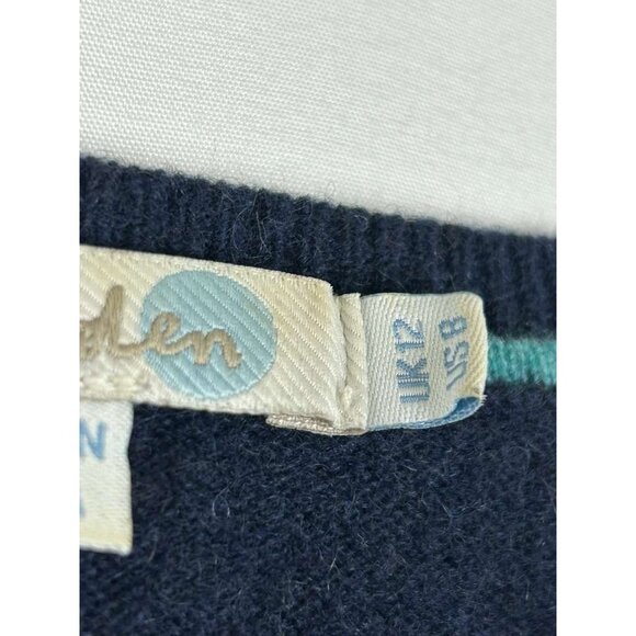 Boden Sweater Women's Size 8 Navy Blue 100% Cashmere Crew Neck - Picture 3 of 12